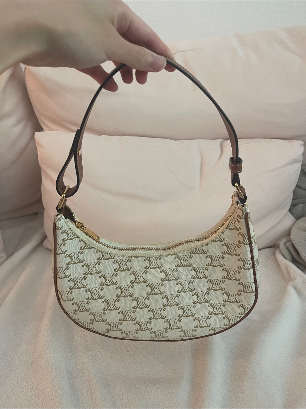 Celine Ava in Triomphe Canvas and Calfskin - Picture 1 of 7